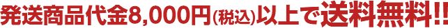 発送商品代金8,000円(税込)以上で送料無料!!